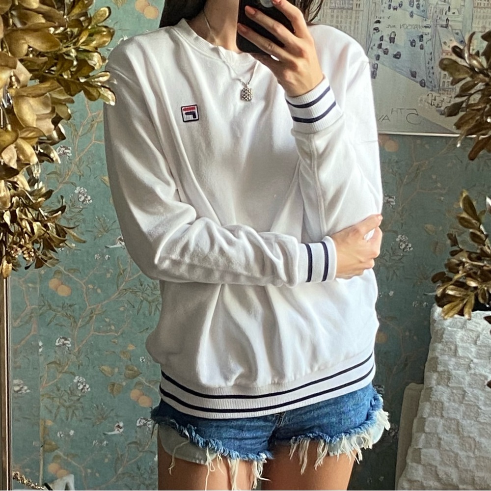 Fila white cotton sweatshirt , size Large